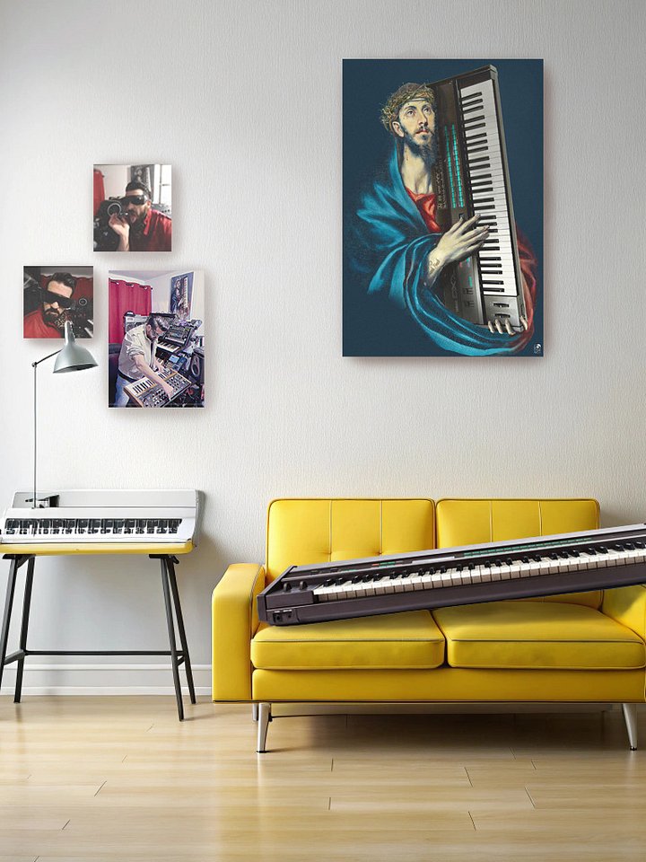 Christ Carrying the D-X-7, by Frank Fonik, EDM Techno Enhanced Matte Poster product image (1)