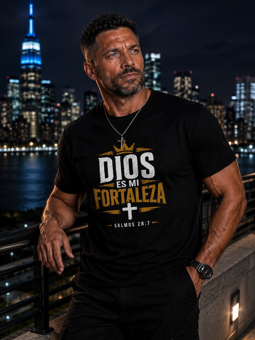 Dios Es Mi Fortaleza – Salmos 28:7 | Camiseta Cristiana Inspiradora para Hombre y Mujer product image (5)
