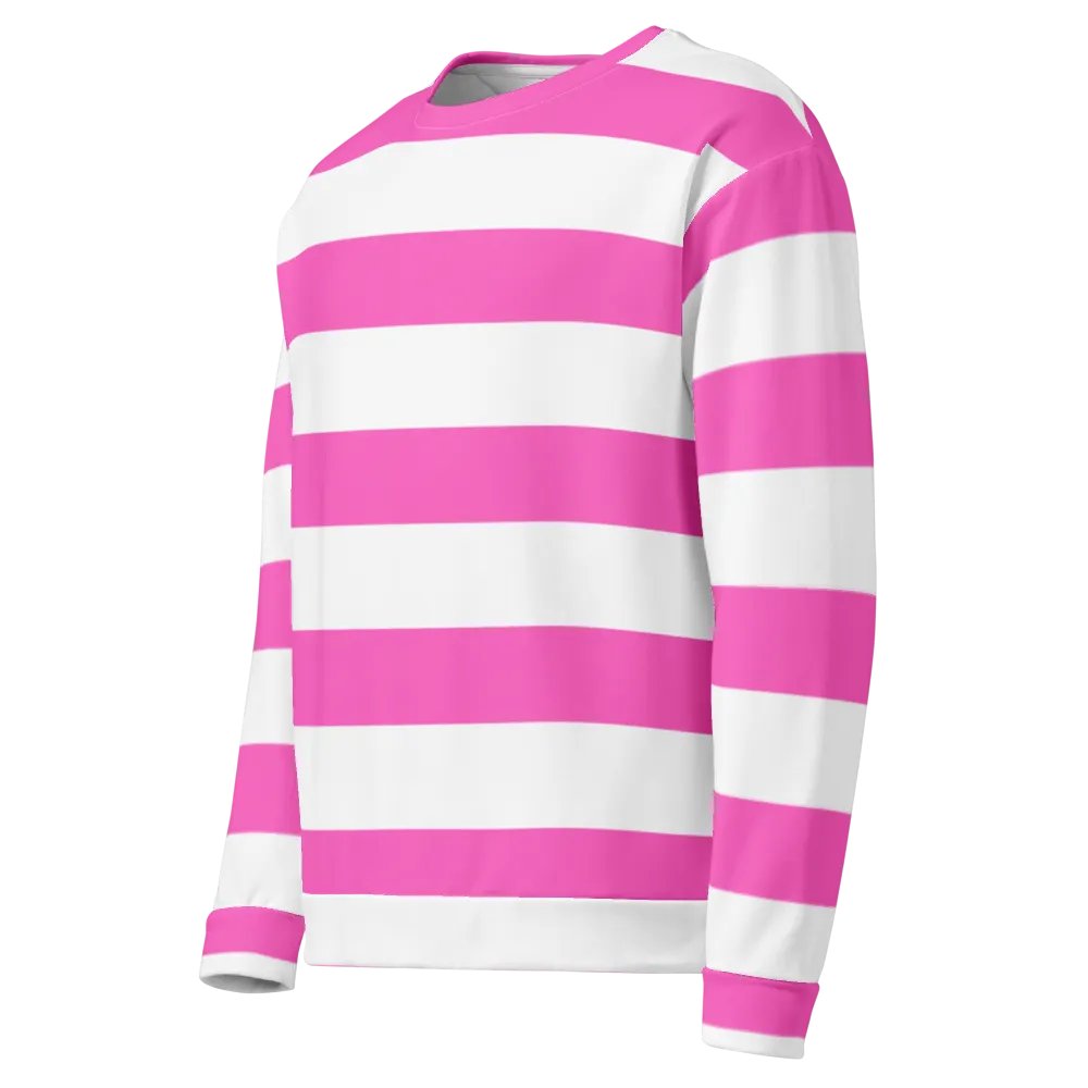 Pink and White Striped Sweatshirt product image (5)