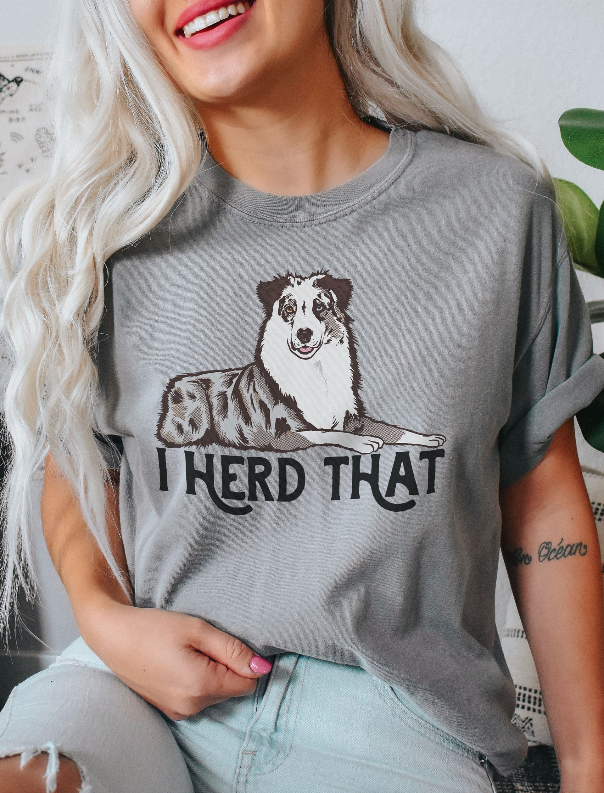Custom - I Herd That | T-Shirt for Australian Shepherd (Red Merle) Dog Owners product image (2)