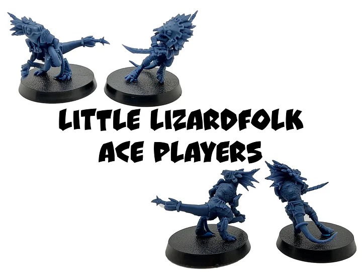Little Lizardfolk Ace Players - Brutefun Miniatures product image (1)