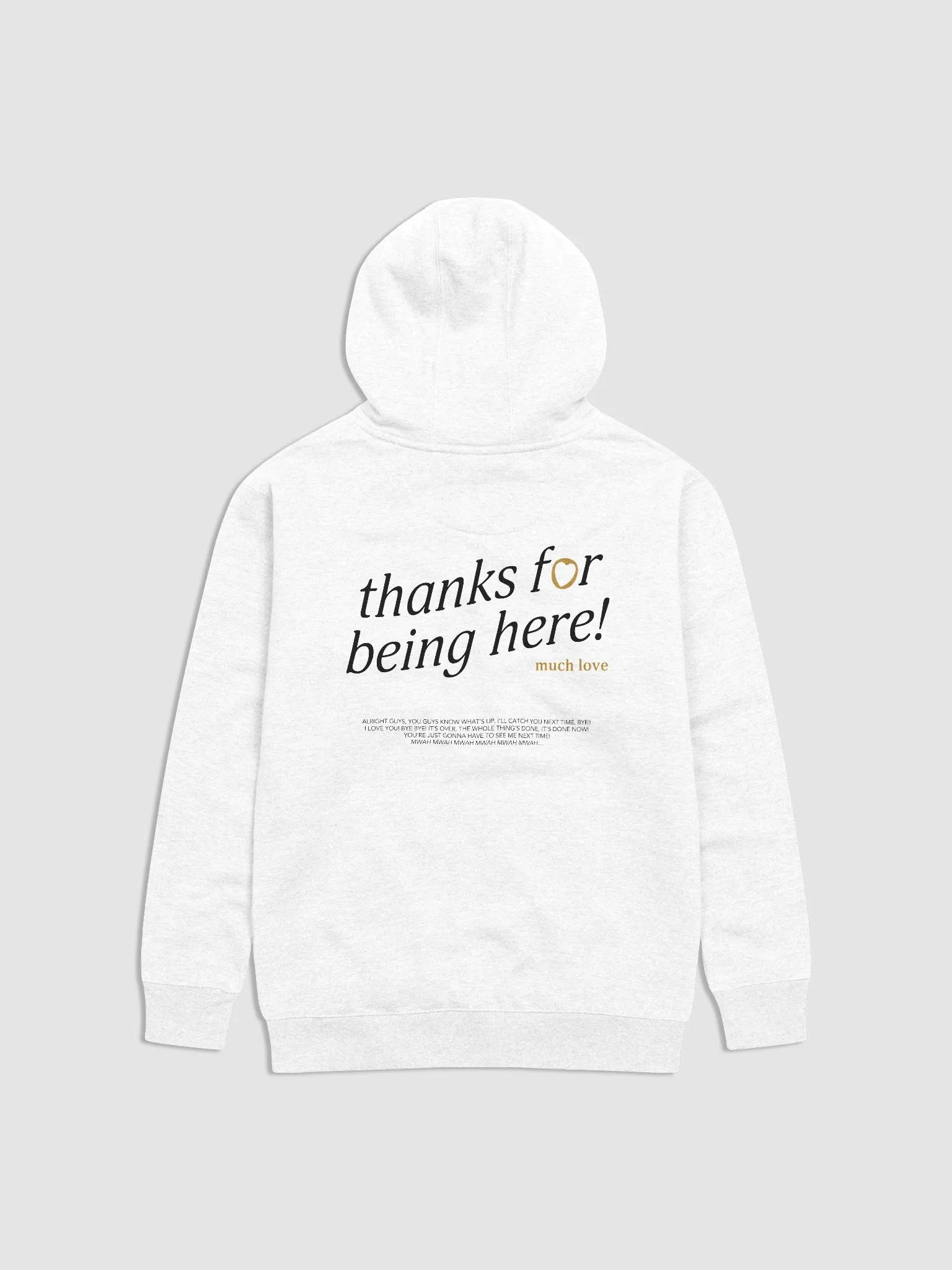 thanks for being here! Hoodie (Gold) product image (3)