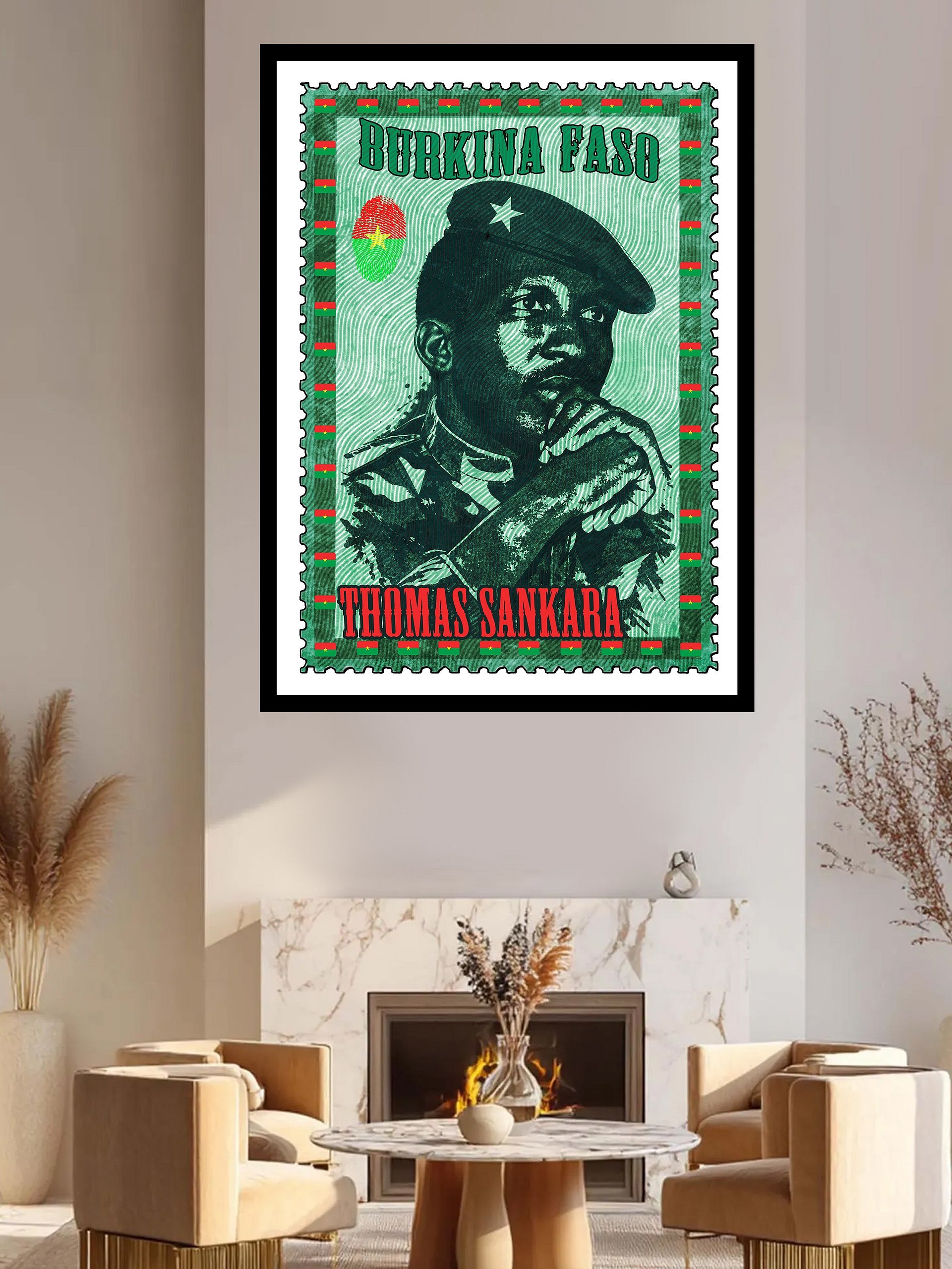 Thomas Sankara Vintage Postage Stamp Poster — Burkina Faso product image (1)