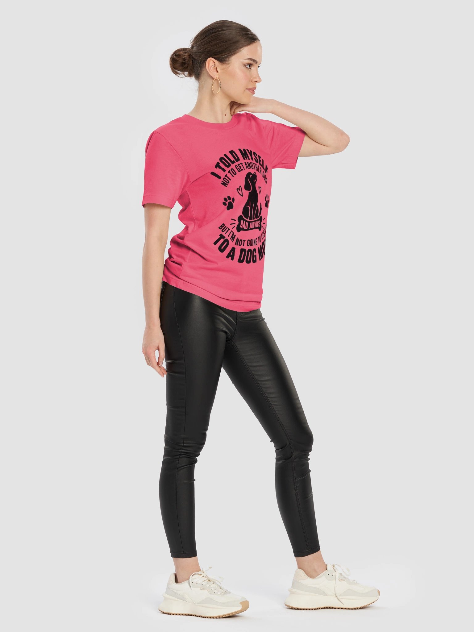 Dog / Cat Mom Logic – I Told Myself Not To Get Another Dog Funny T-Shirt (Black Ink) product image (2)