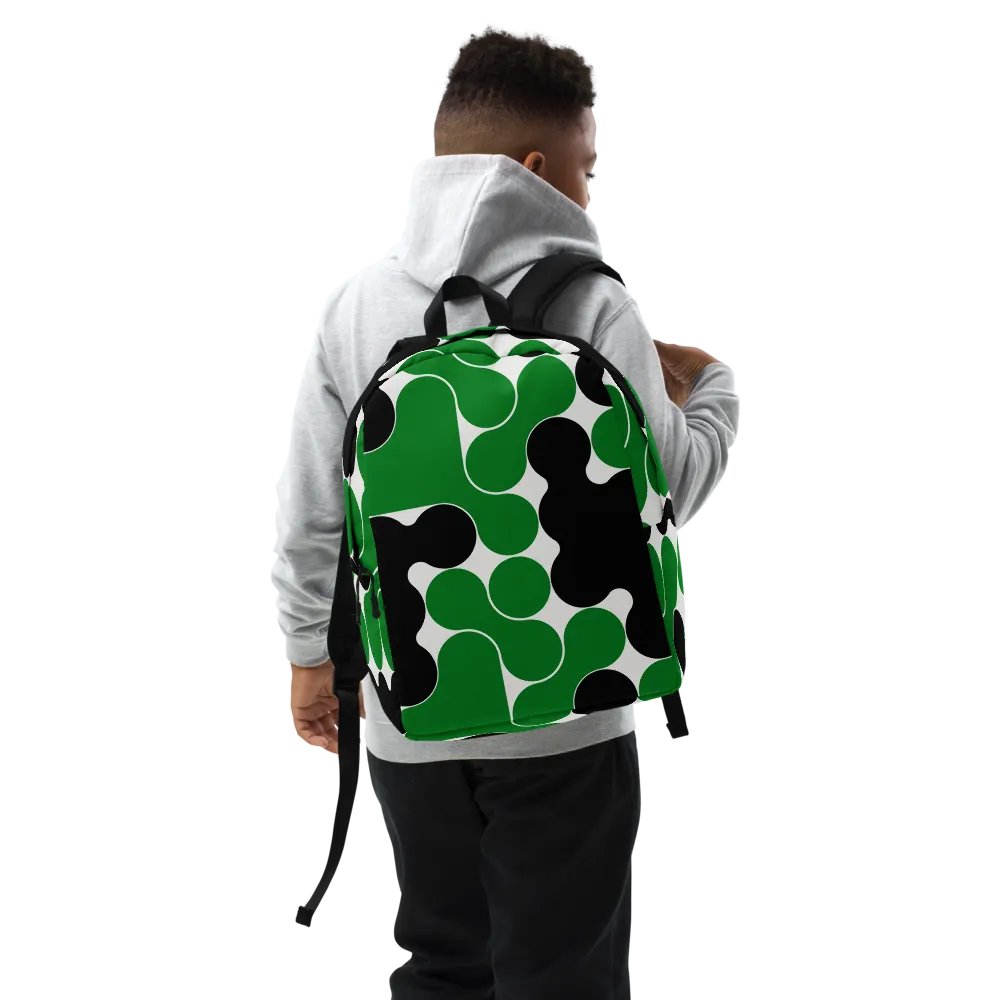Green & Black Circles All-Over Print Minimalist Backpack product image (9)