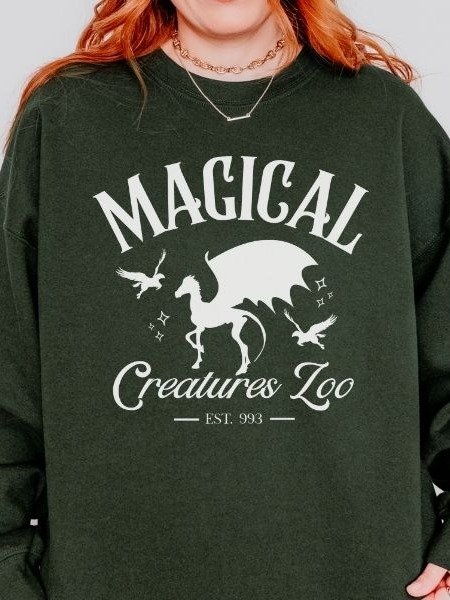 Magical Creatures Zoo Cozy Minimalist Fall Sweathirt for Halloween product image (2)