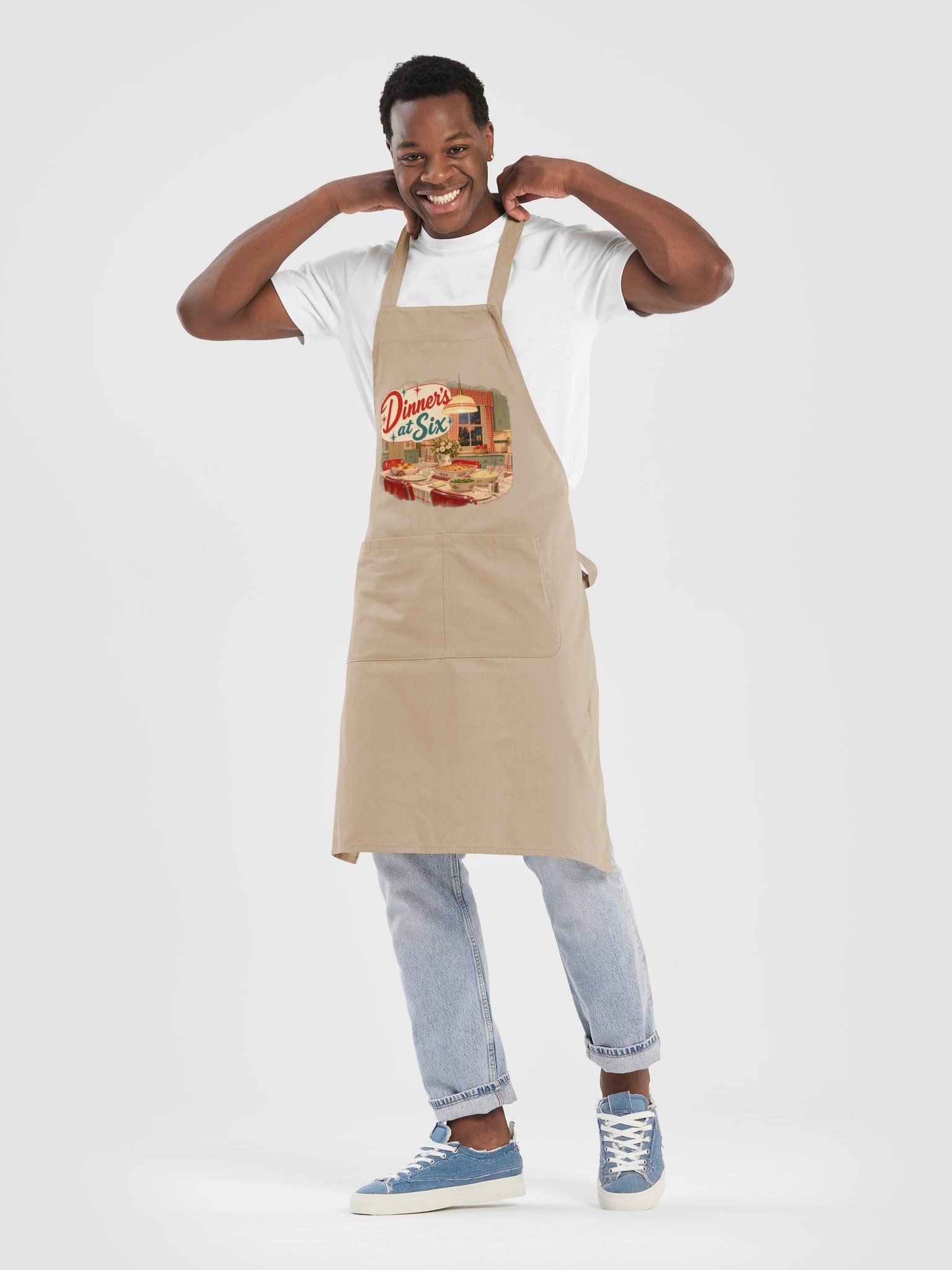 Dinner's at Six — Vintage Kitchen Apron product image (4)