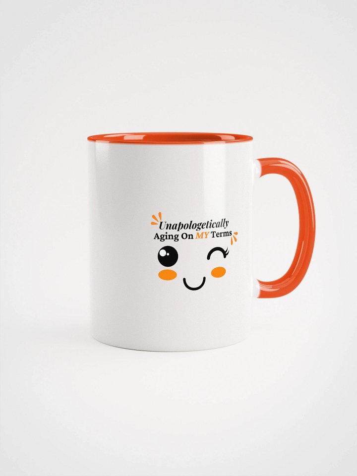 Unapologetically Aging On My Terms - Playful Winky Lash Face Mug (Two-Toned) product image (1)