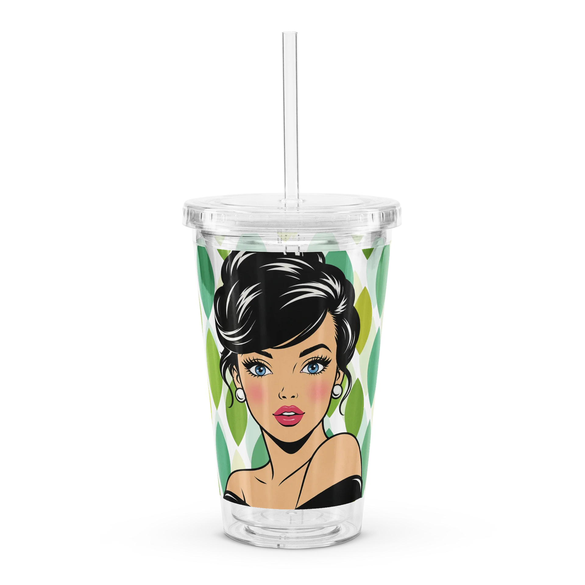 Retro Brunette Pop Art Acrylic Tumbler product image (1)