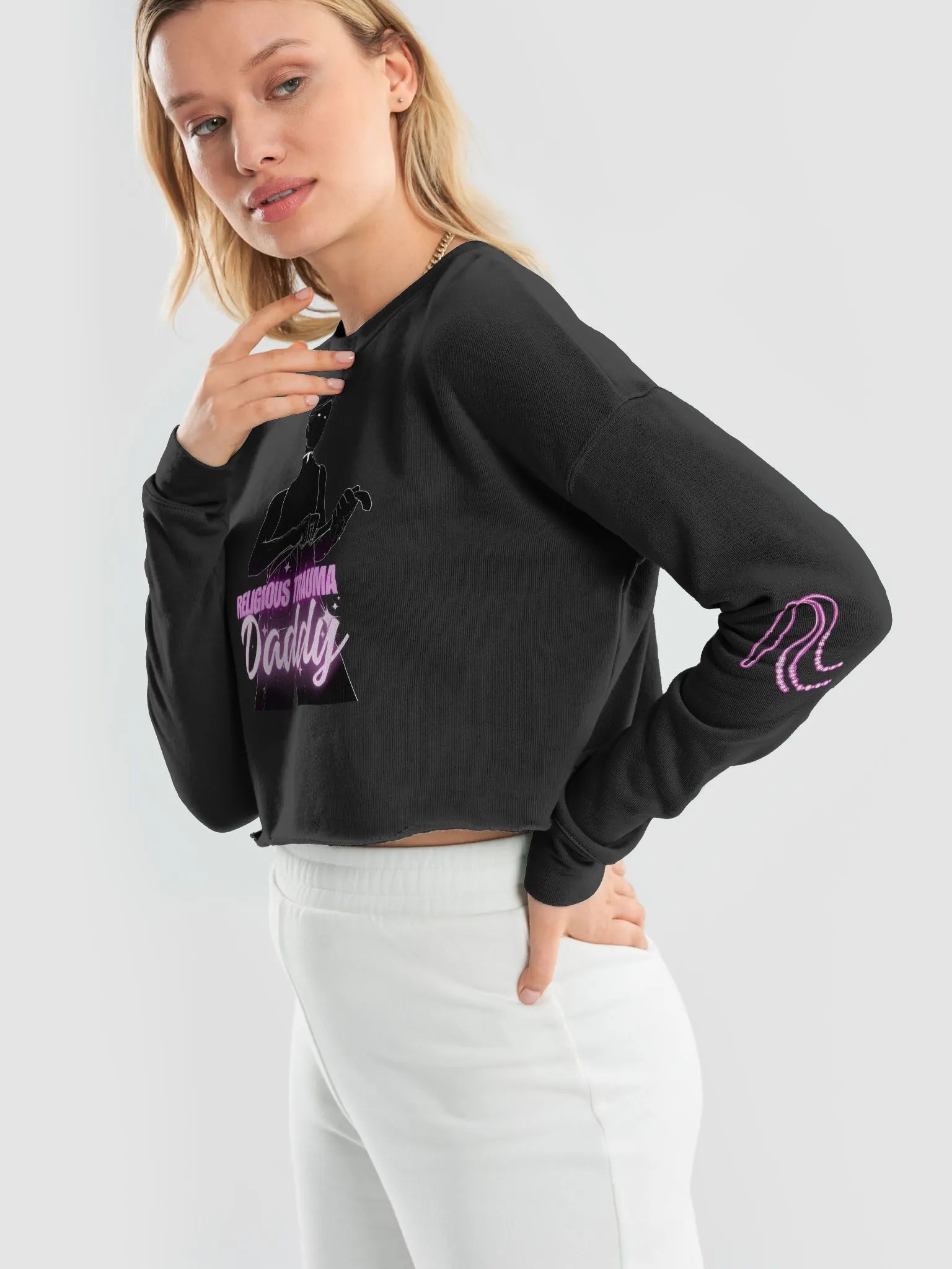 Religious Trauma Daddy | Crop Long Sleeve product image (40)