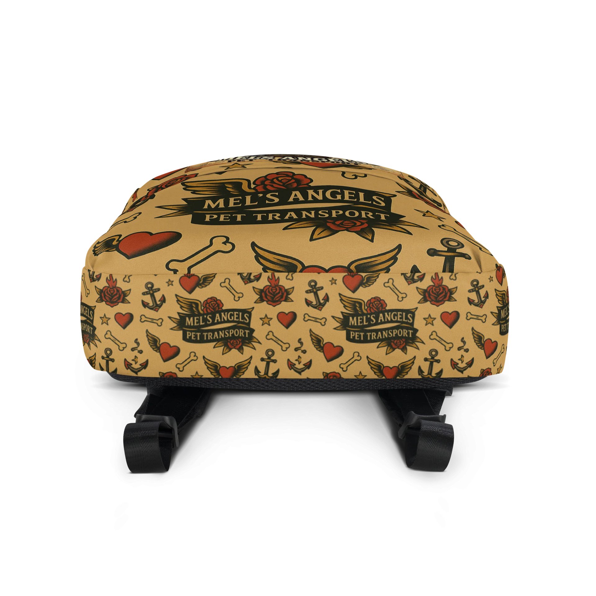 Mel’s Angels Tattoo Flash Logo Backpack – Vintage Chicano Style Travel Gear product image (6)