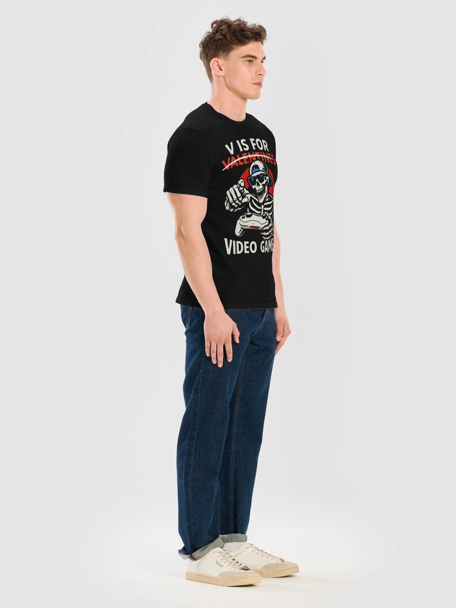 V is for Video Games Shirt Funny Skeleton Gamer product image (6)