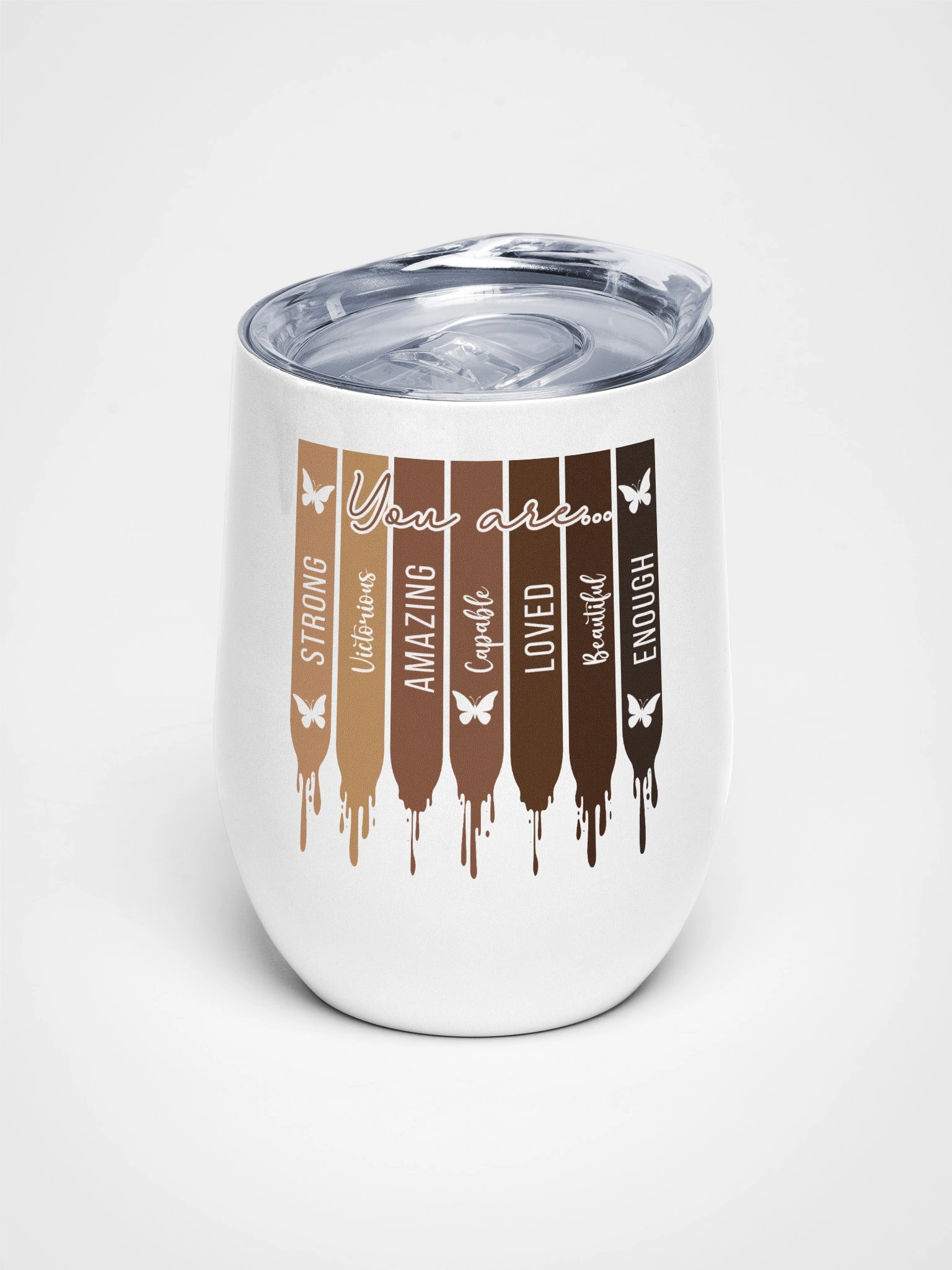 Melanin Stripes Inspirational Wine Tumbler for African American Black Women product image (2)
