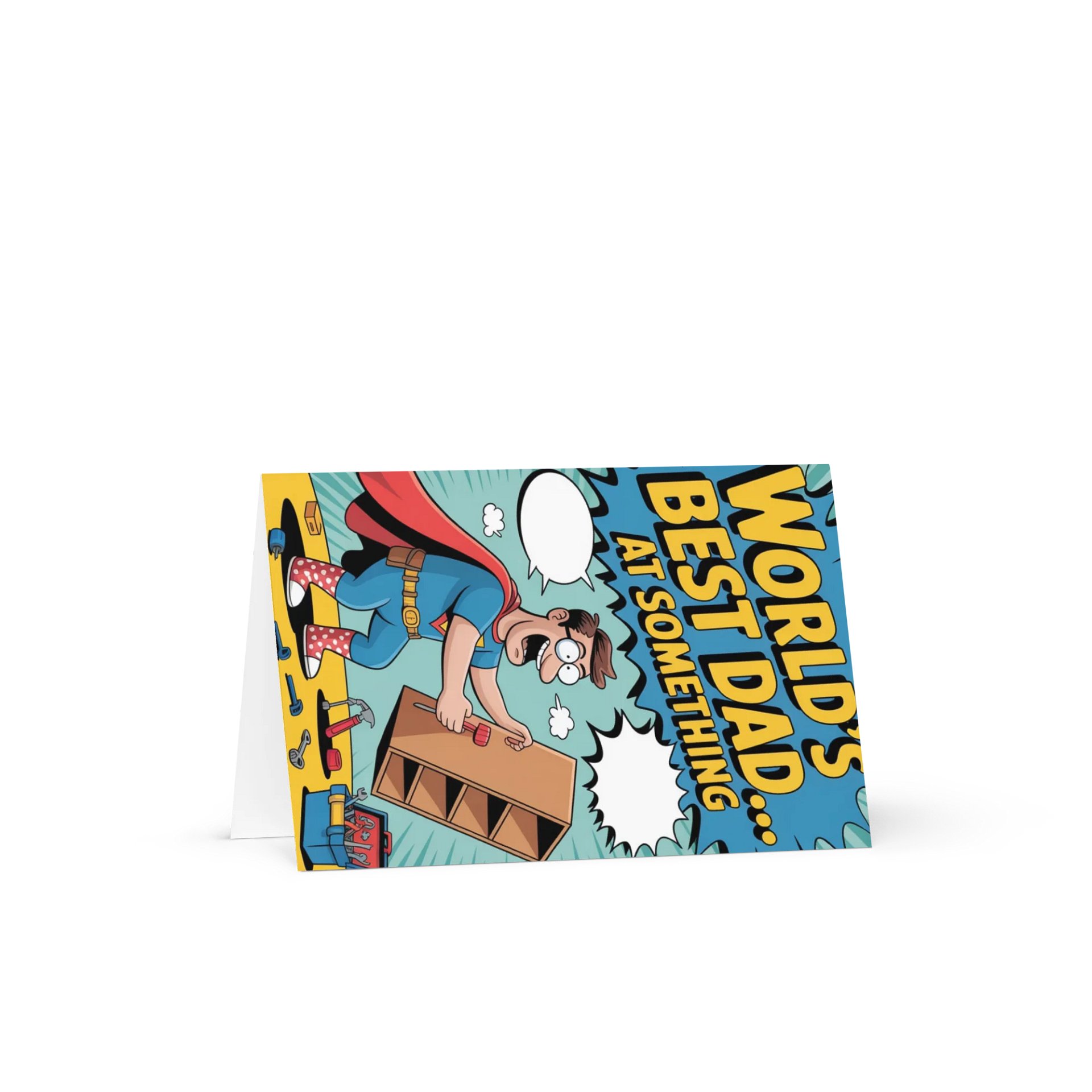 World's Best Dad Father's Day Greeting Card - Customizable Superhero Design - Exclusive at www.tdsmusic.com product image (2)