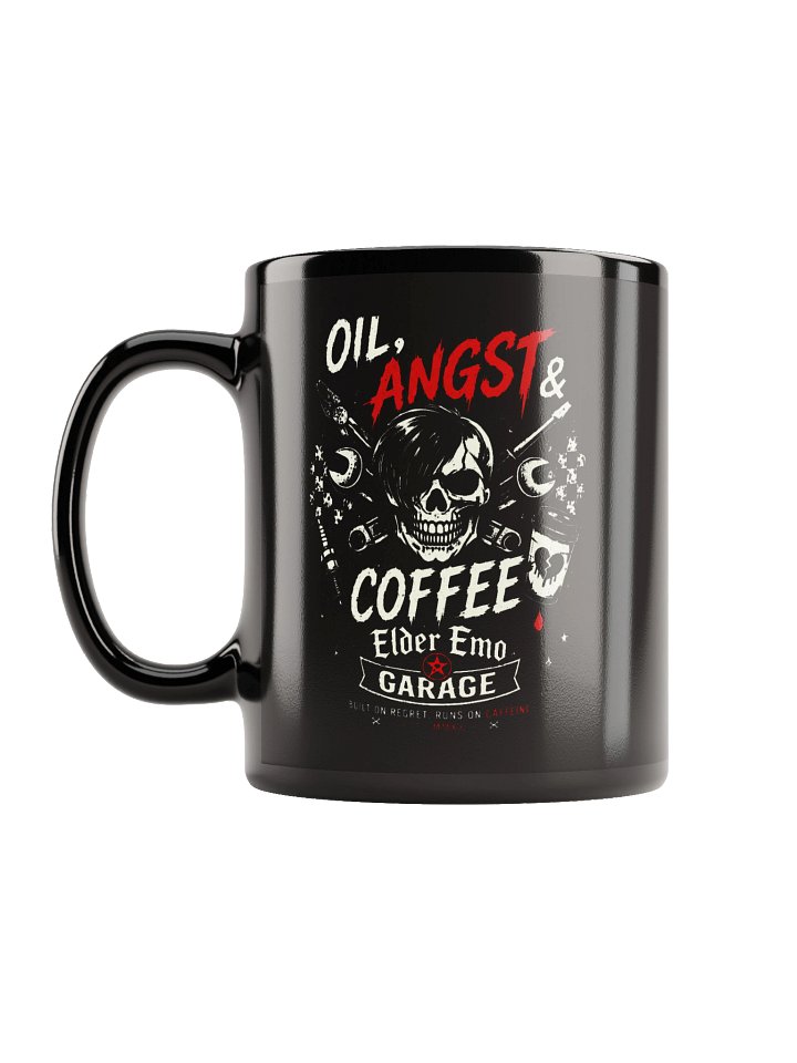Elder Emo Garage “Oil, Angst & Coffee” Mug product image (2)