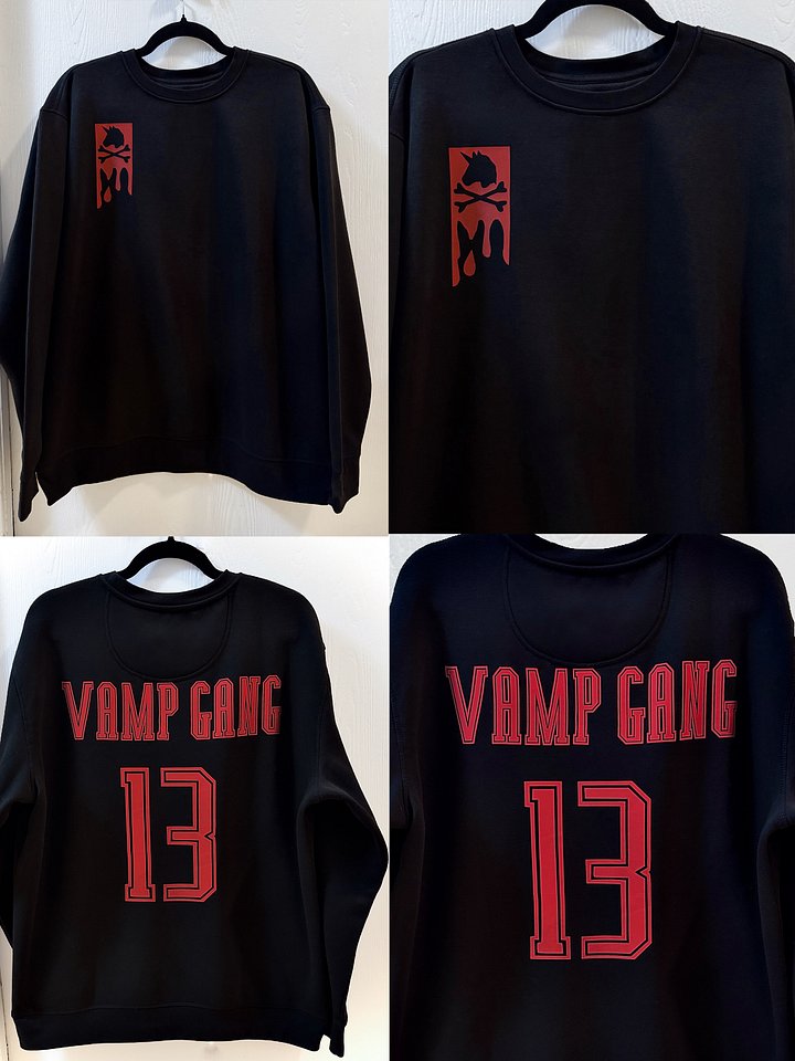 “VAMP GANG” Black Crewneck Sweatshirt (Original Design) product image (1)