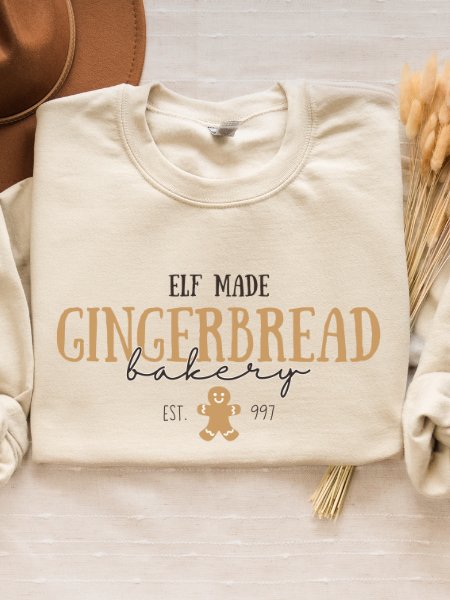 Gingerbread Elf Bakery Magical Christmas Cozy Minimalist Sweatshirt product image (1)