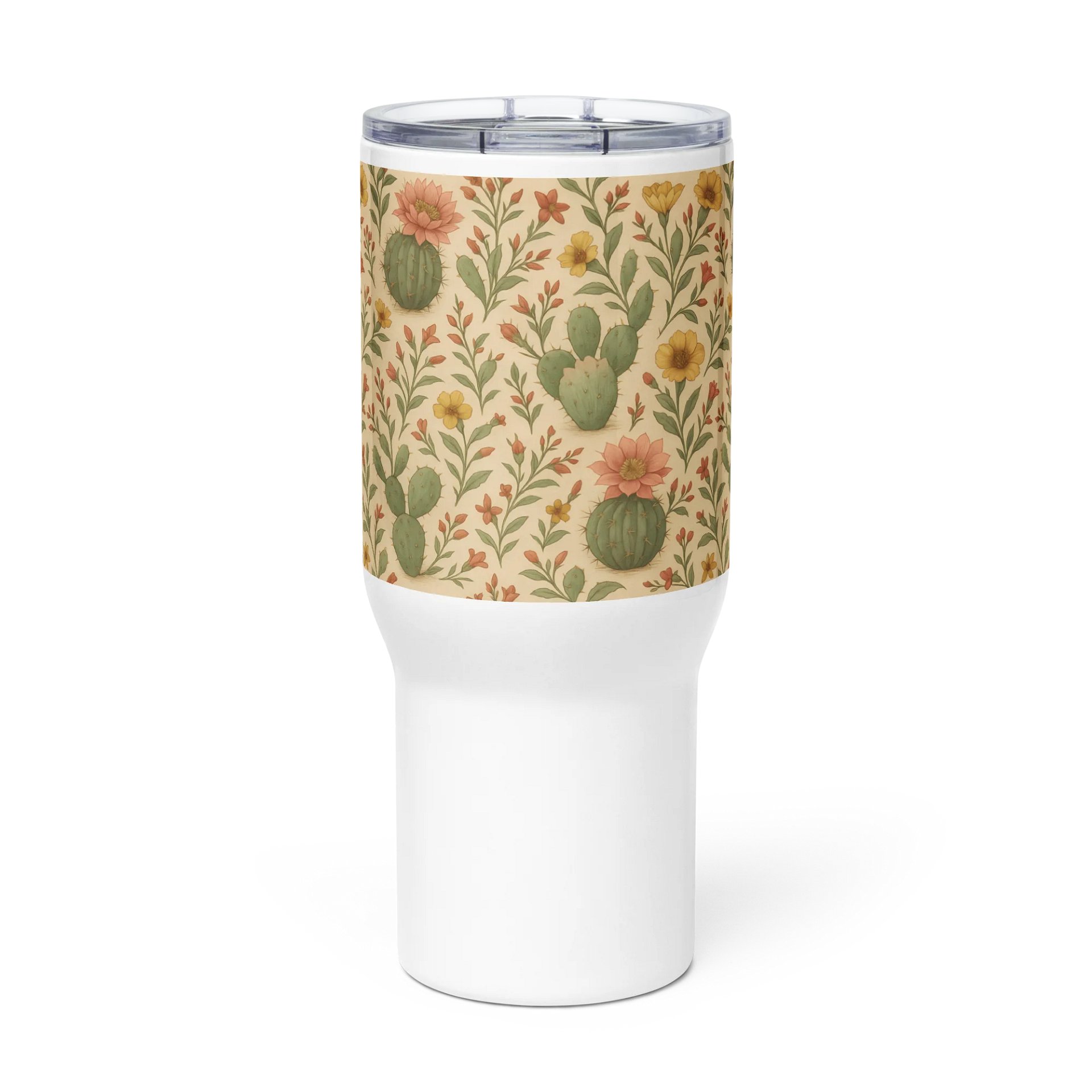 Cactus and Succulent Travel Mug with Handle – 25oz or 40oz Stainless Steel Tumbler with Lid product image (2)