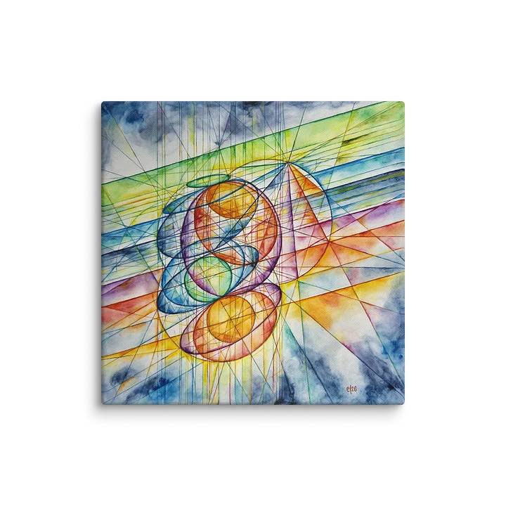 Circles to Lines Geometric Art Canvas Print product image (1)