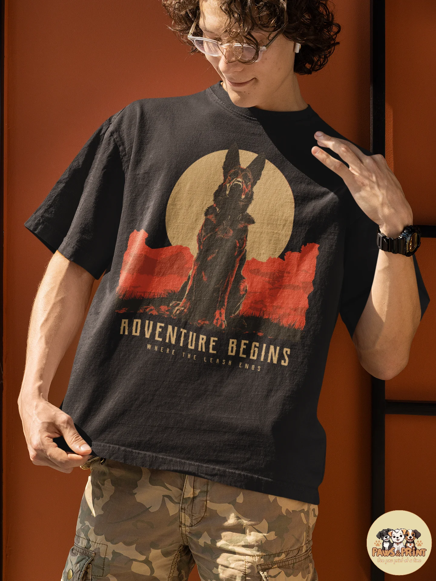 Sunset Adventure Dog Oversized Tee product image (1)
