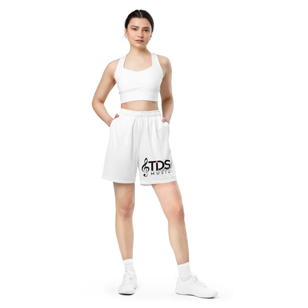 TDS Music Eco-Friendly All-Over Print Recycled Mesh Shorts - White, 2XS-6XL product image (7)