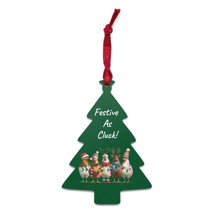 Festive As Cluck Wooden Tree Ornament product image (2)