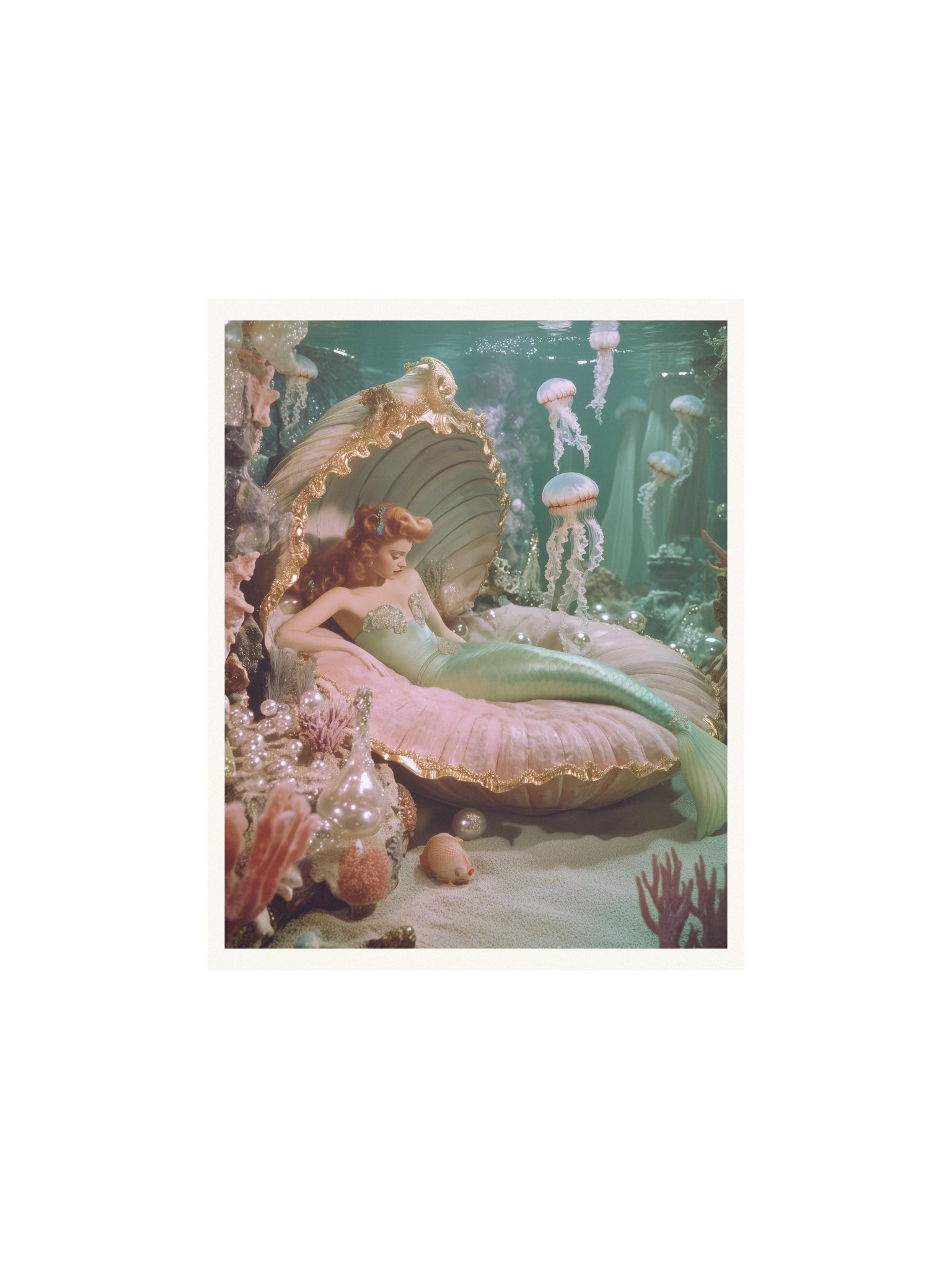Mermaid Bedroom in a Pink Shell Art Print product image (1)