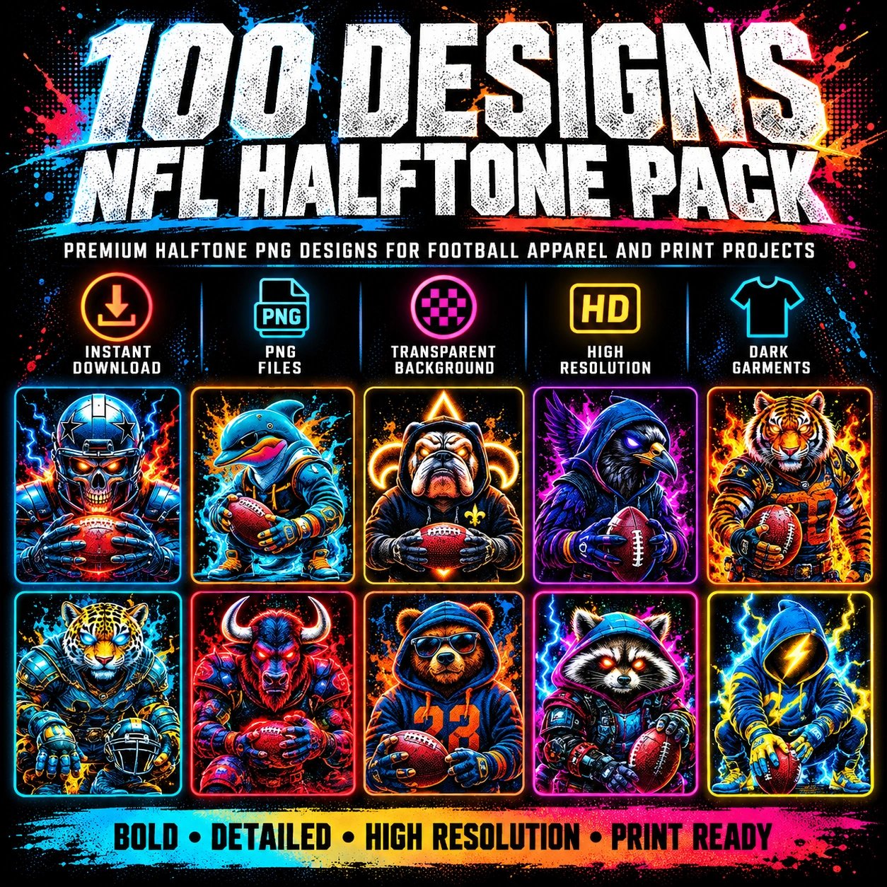 100 Dark Fantasy Mascot Graphics for Dark Apparel product image (1)