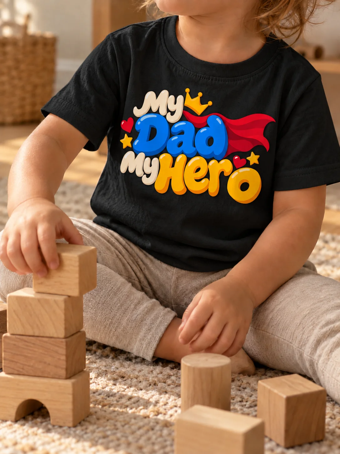 My Dad My Hero digital design for kids' shirts and Father's Day crafts. Includes transparent PNG, outlined vector product image (1)