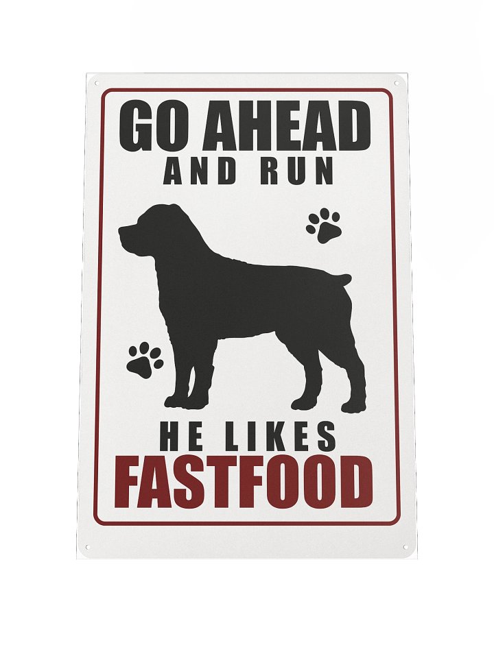 Fast Food Lover Rottweiler Warning Poster product image (1)