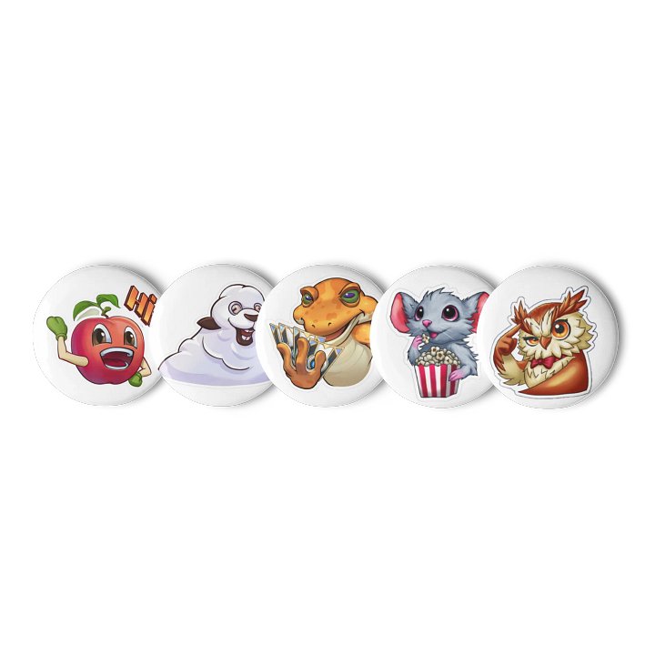 Hi! Apple Cartoon Pin Buttons Set product image (1)