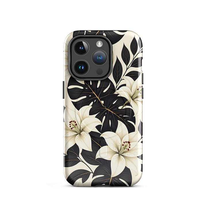 Black & Cream Floral MagSafe Tough Case product image (19)