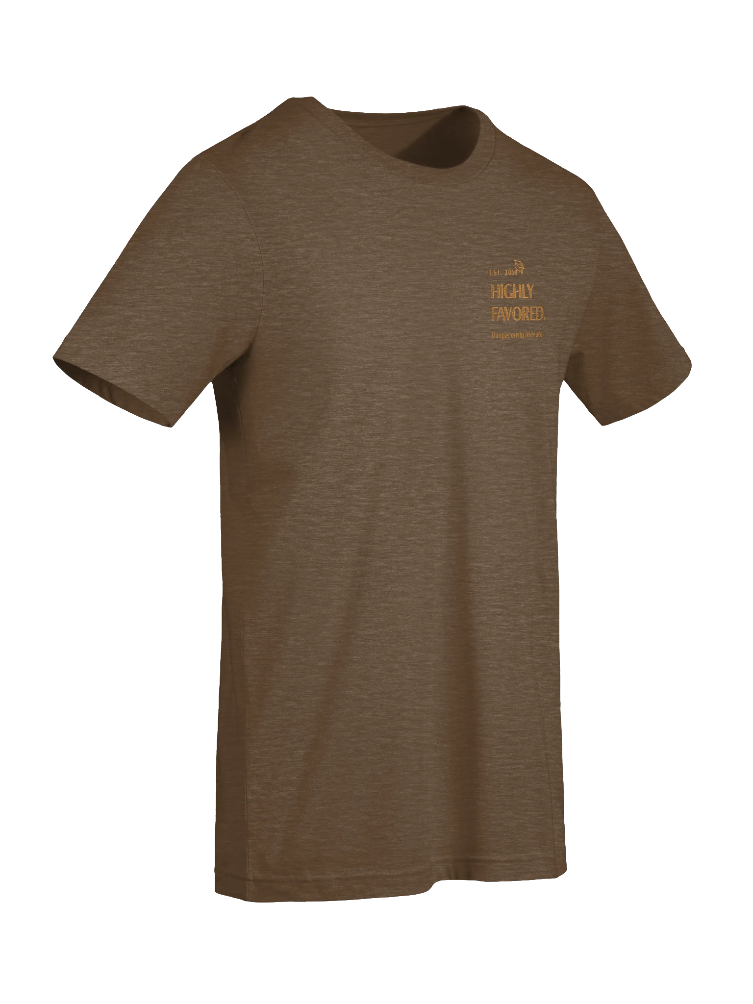 Highly Favored. Dangerously literate. Chocolate tee. product image (7)