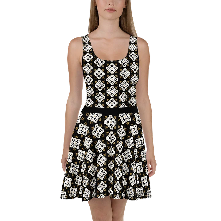 Arabesque Tile Dress | Brown White & Black product image (1)