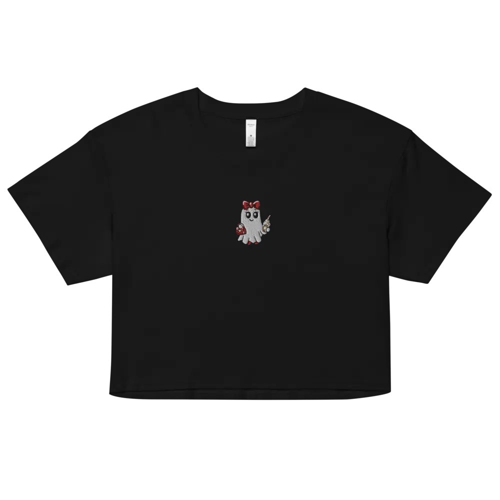 Stylish Ghost Embroidered Crop Top product image (4)