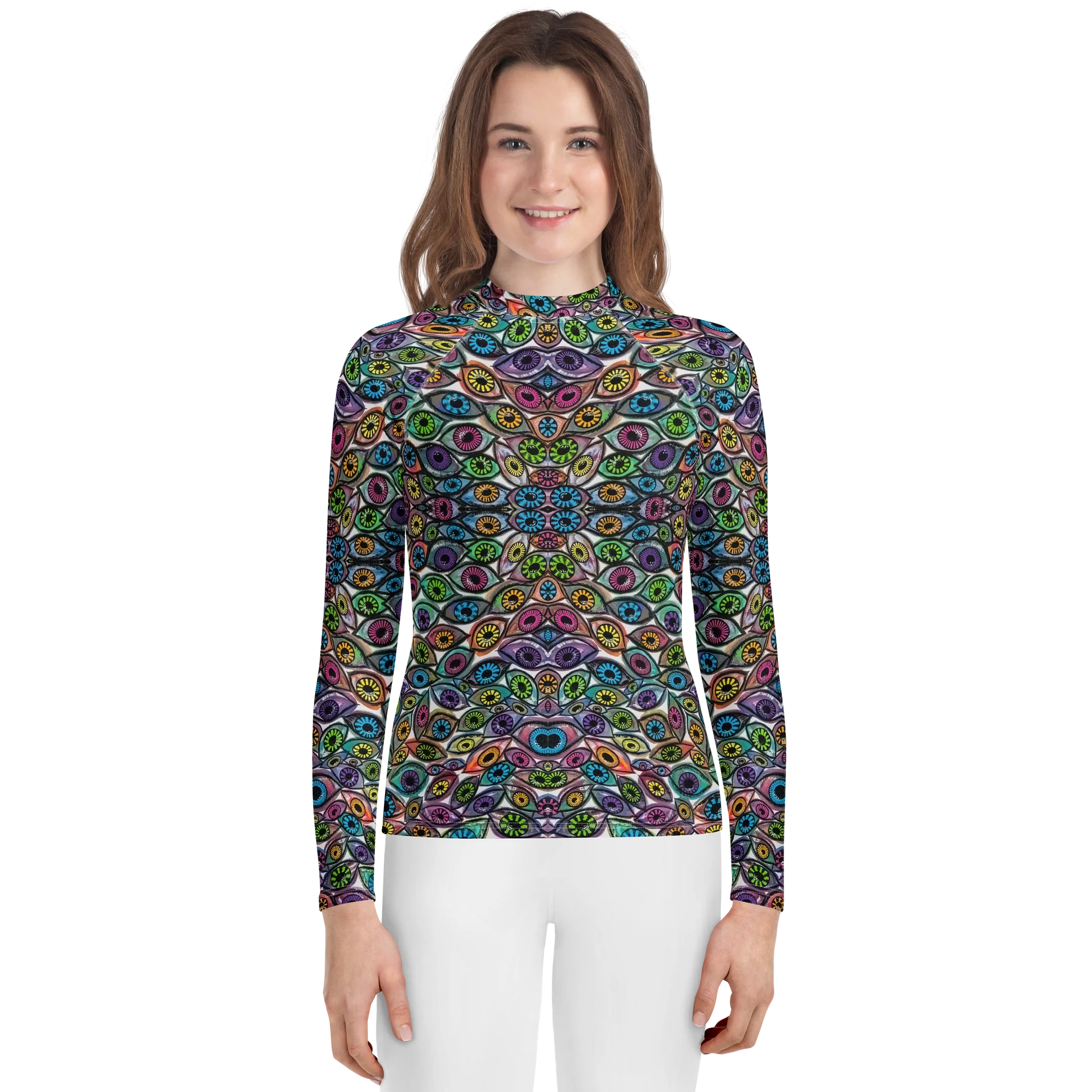 Youth Colorful Eyes Rash Guard Swim Shirt | Eye See You Too product image (1)
