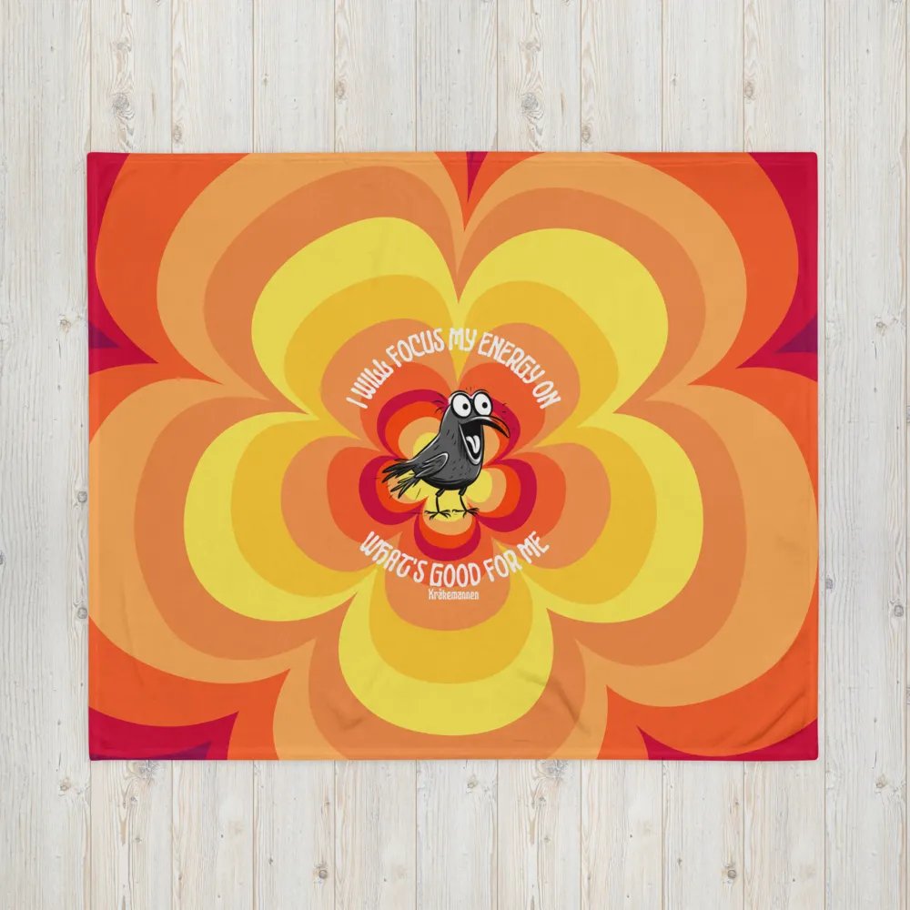 Throw Blanket 🧡 I will focus my energy on what's good for me (127 × 153 cm) product image (4)
