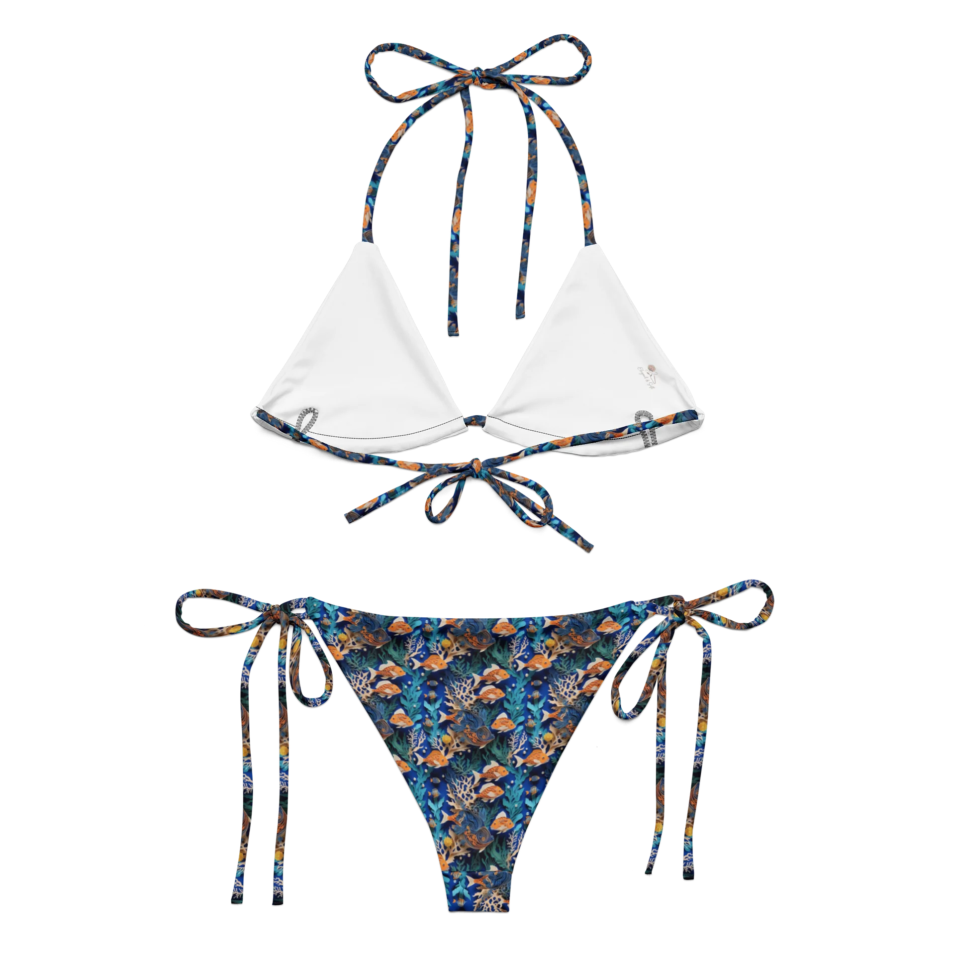 Azure Coral Escape – Recycled All-Over Print String Bikini product image (5)