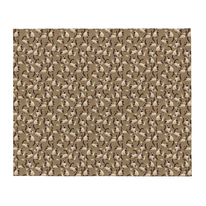 Bad Siamese Cats Knocking Stuff Over Throw Blanket, Brown product image (1)