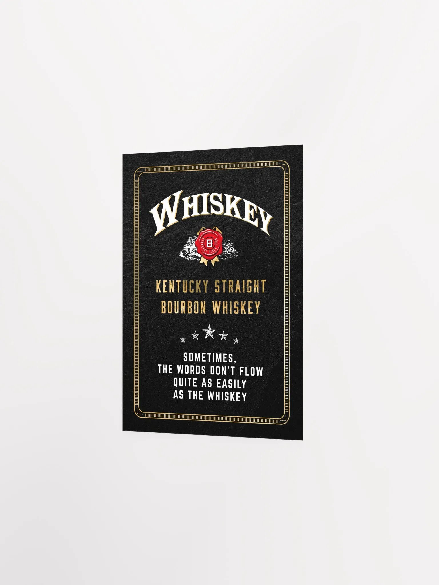 Sometimes, the words don't flow quite as easily as the Whiskey / Jim Beam — Whiskey gold blackboard art deco poster with quote product image (7)