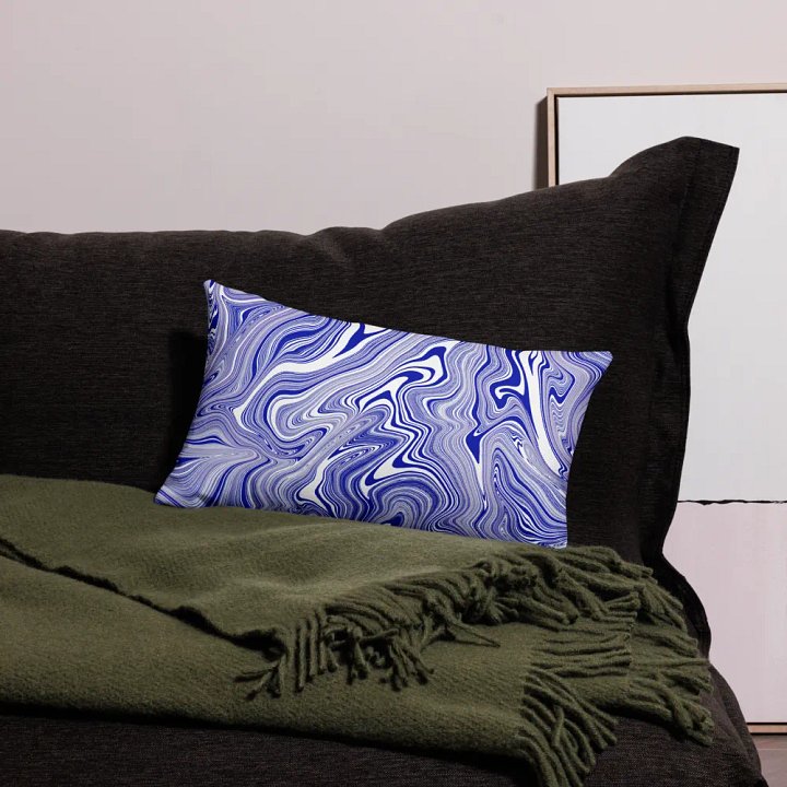 Premium Pillow Case - Blue and White Liquid Swirls product image (1)