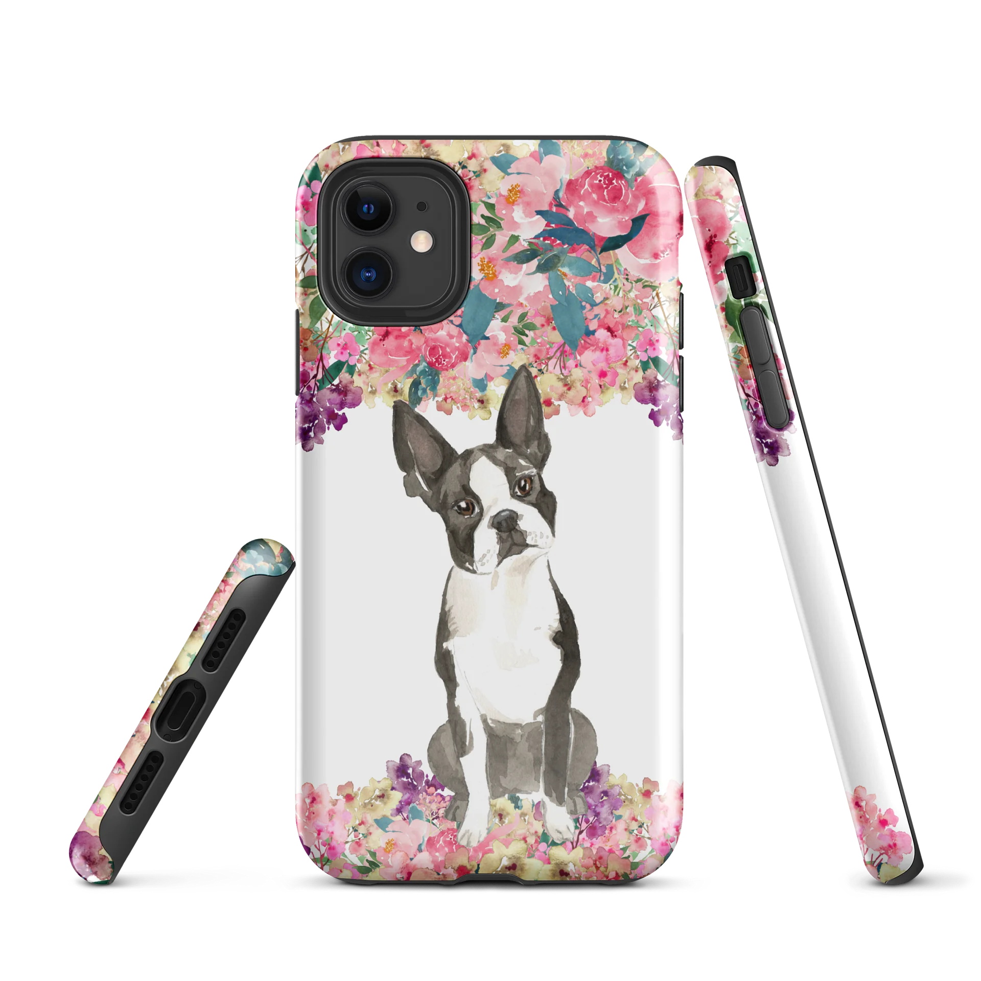 Boston Terrier in Blooms — Tough iPhone® Case product image (1)