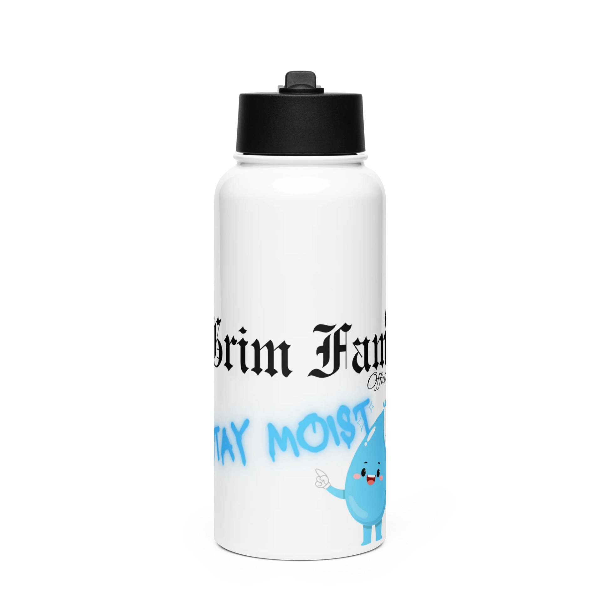 GRIM FAM "STAY MOIST” Bottle #4 - Double-walled stainless steel with vacuum insulation -32 oz (950 ml) product image (1)