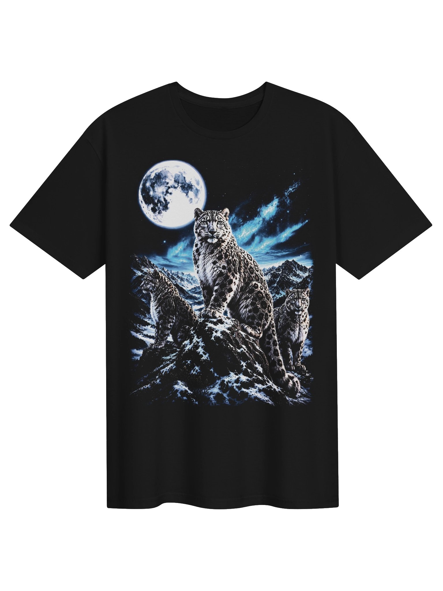 Snow Leopard Howling Moon Tshirt | Legendary Wildlife Shirt product image (1)