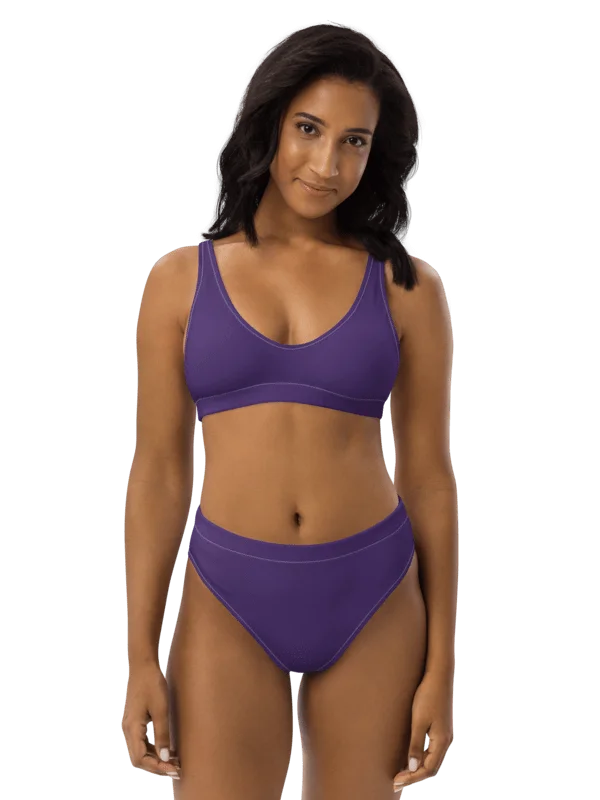 His House Womens High Waisted Bikini Set - Purple product image (3)