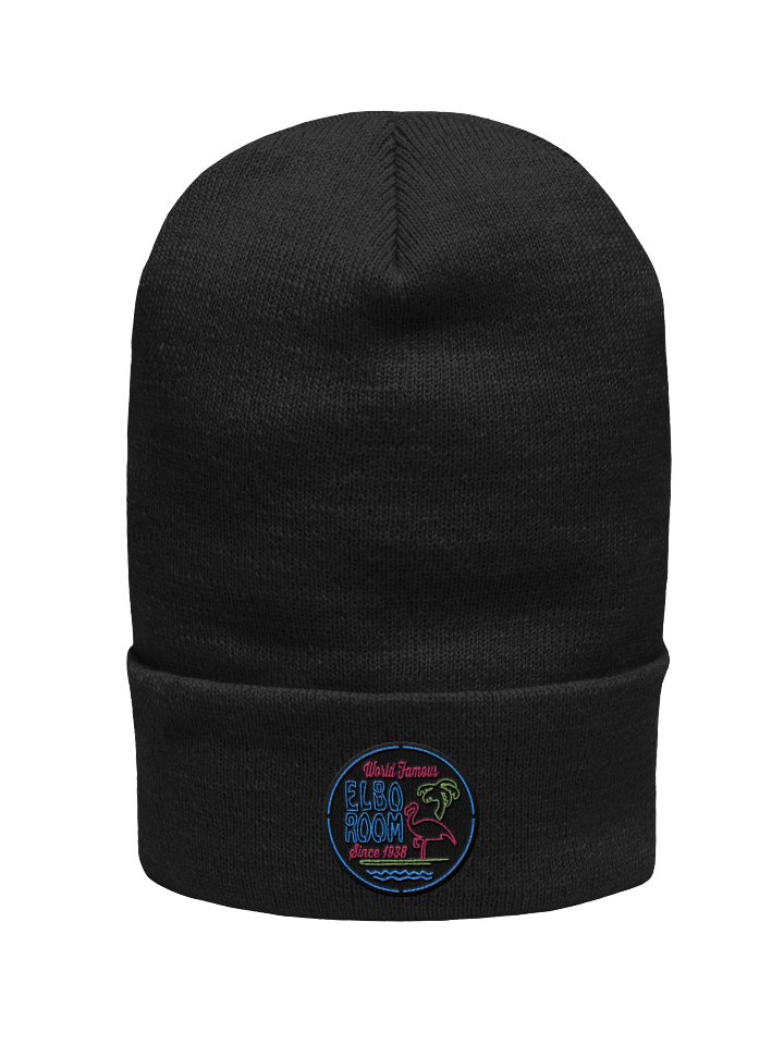 Elbo Room World Famous Neon Flamingo Knit Beanie | Core Black product image (5)