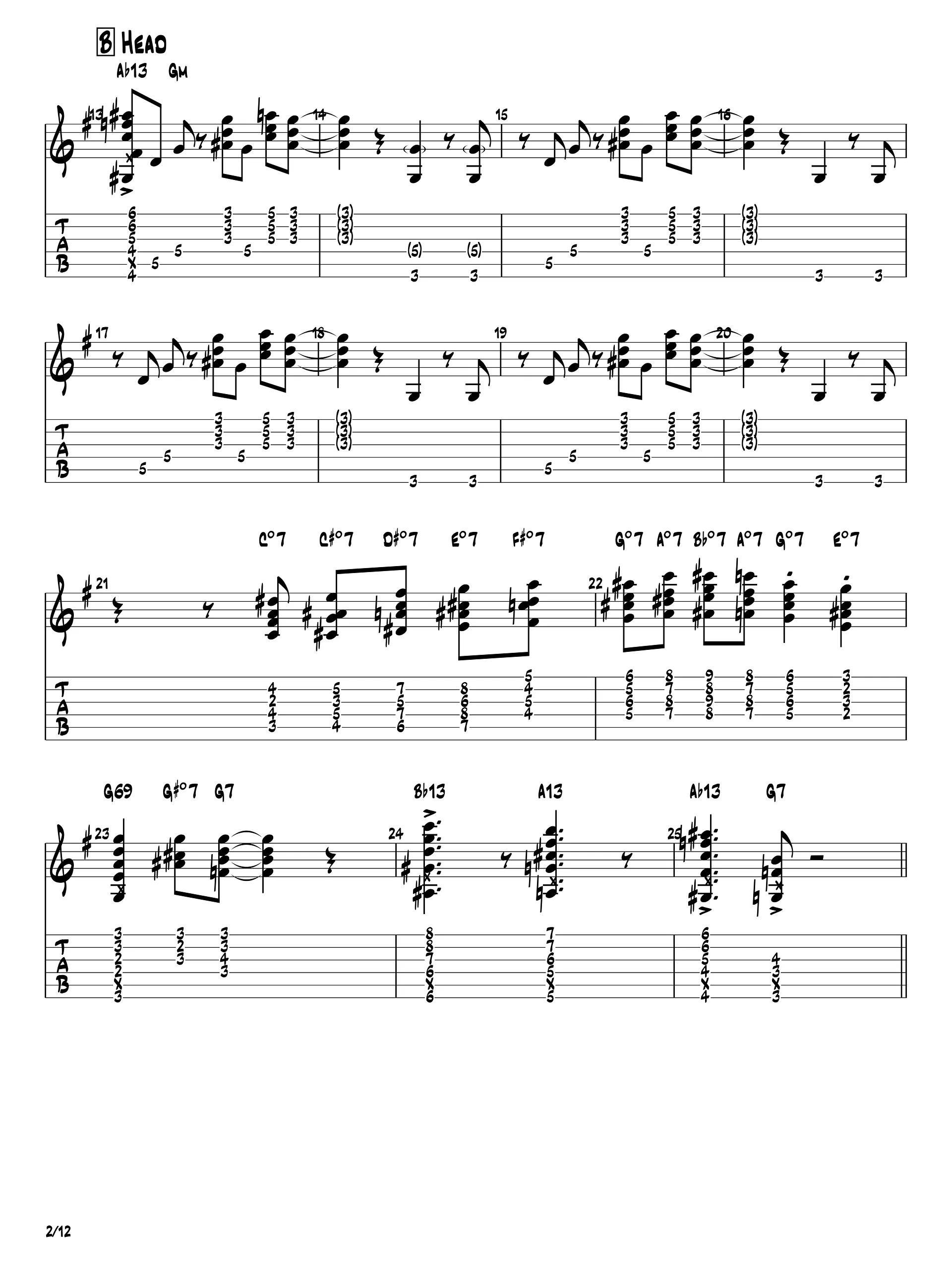 Missile Blues - Wes Montgomery | Guitar Transcription (PDF + Guitar Pro) product image (3)