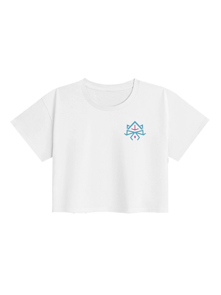 Arcadia Croptop [White; Blue Logo] product image (1)