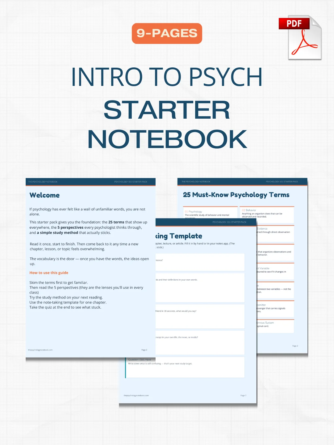 Starter Notebook | Psych 101 Study Guide product image (3)