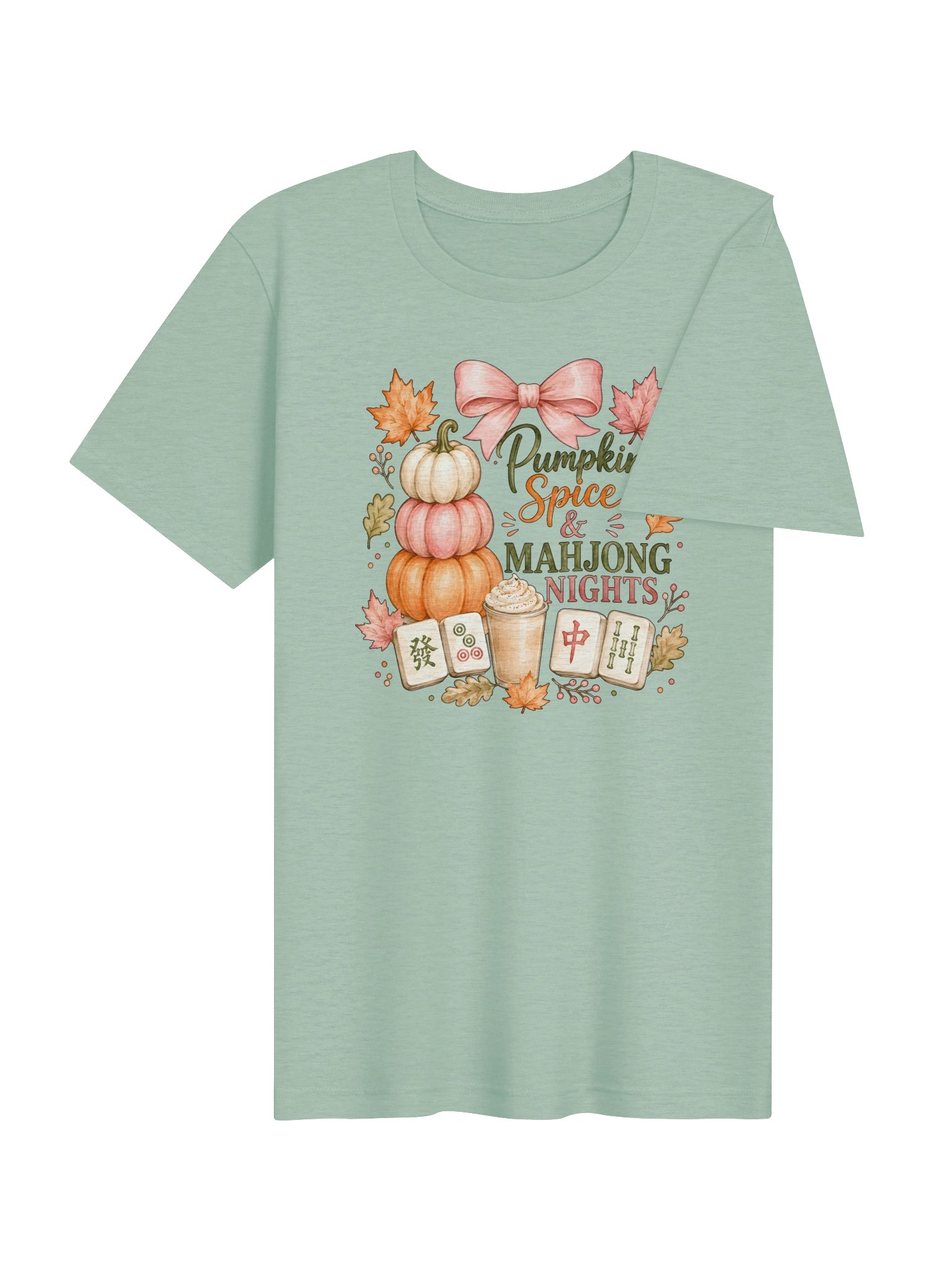 Pumpkin Spice & Mahjong Nights T-Shirt | Fall Mahjong Shirt product image (4)